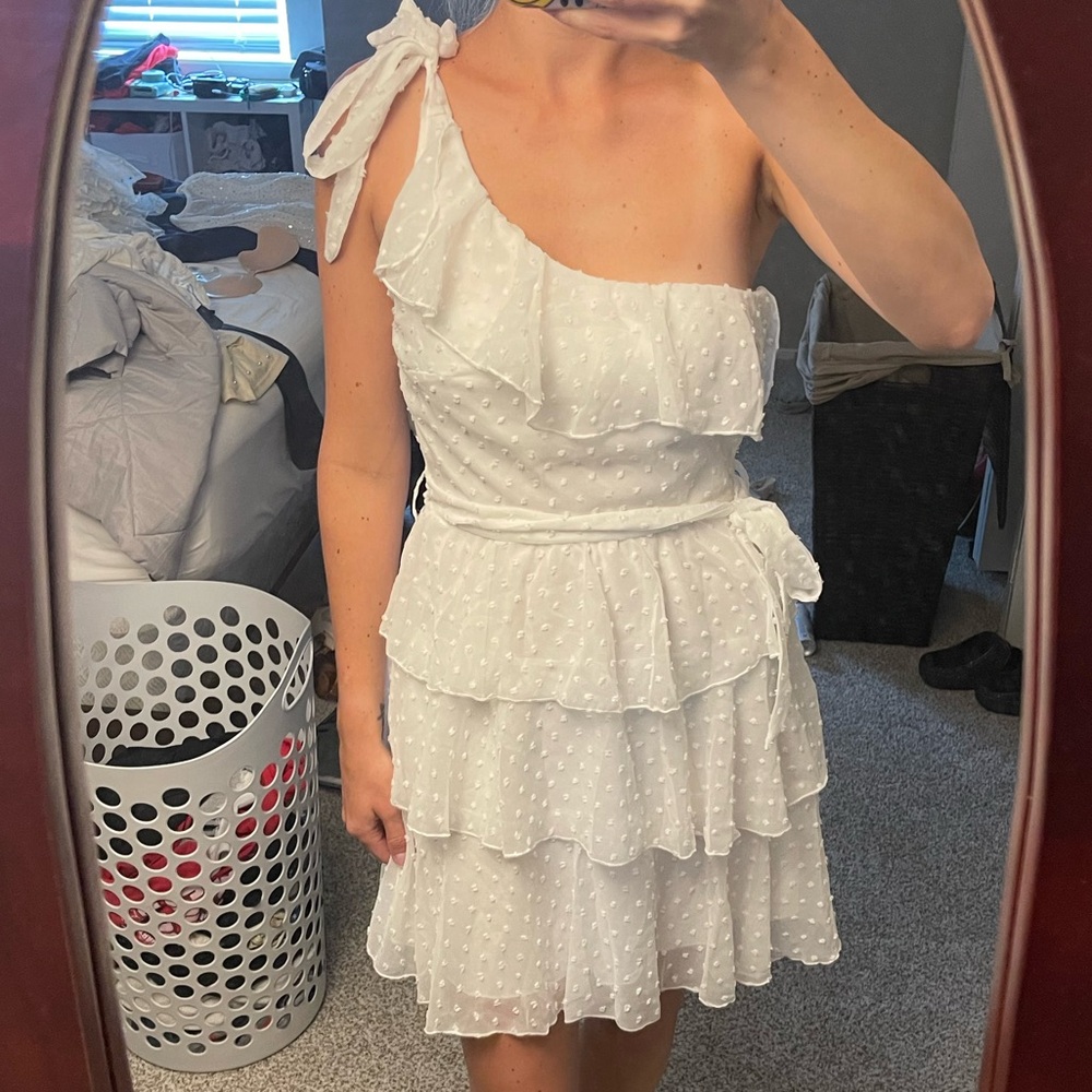 White ruffle dress